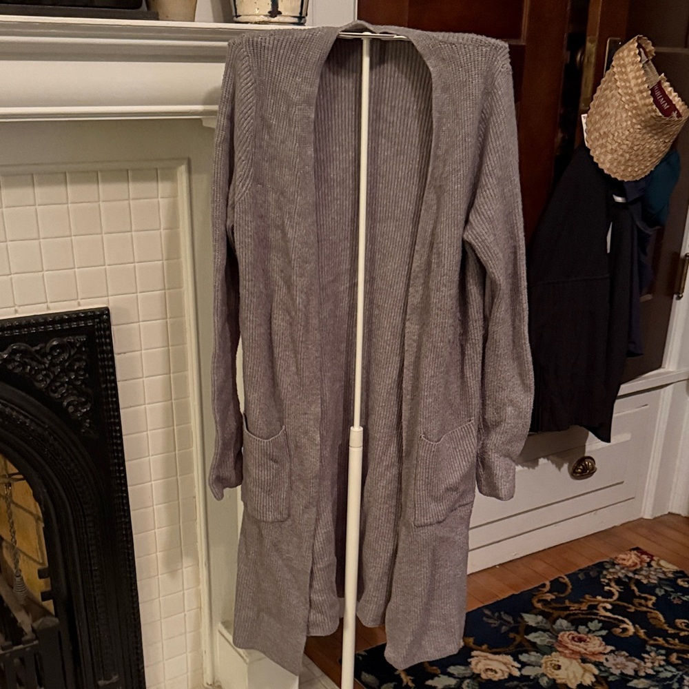 Cyrus Heather Gray Long Open Cardigan- worn about 7 times